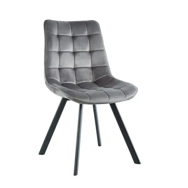 Krzesło tapicerowane szary nogi czarny J265